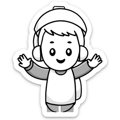friendly person waving sticker