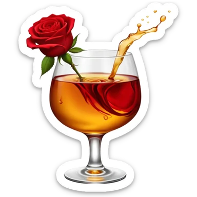Red roses and liquor sticker