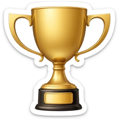 single golden winner trophy cup emoji, shiny metallic, minimal flat vector style, isolated on white background, no text, no watermark  sticker