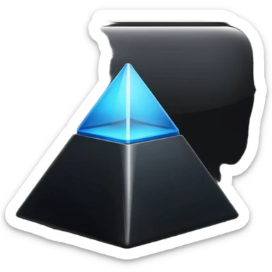 A black pyramid, glossy. sticker