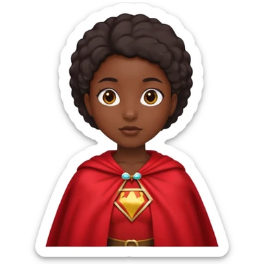 black girl in red cape sticker