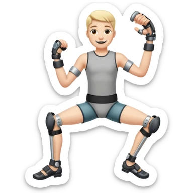 Ich fühle mich fröhlich, weil ich taglich positive Lust habe. Außerdem habe ich gestren Unfall gemacht. Uhhh aber … ich bin stark 💪🏼🦿🦾 sticker