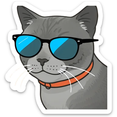 Cat with sunglasses sticker