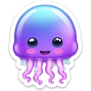 cute kawaii baby jellyfish sticker