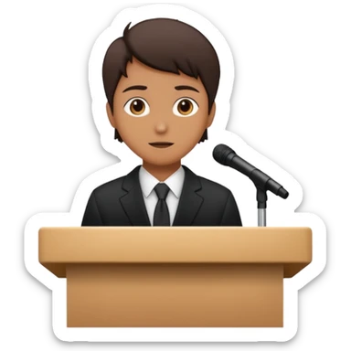 person silhouette speaking from a podium sticker