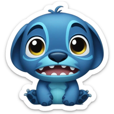 Stitch sad sticker