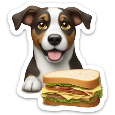 Dog wereing a sandwich  sticker