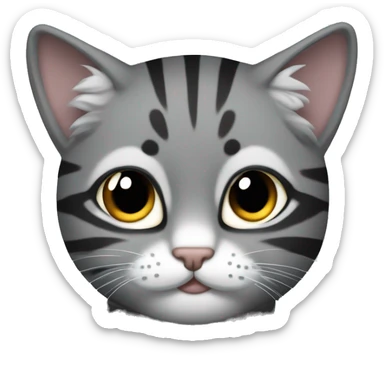 gato atigrado en grises y negros con alas al estilo angel sticker