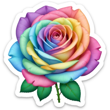 Pastel rainbow rose sticker