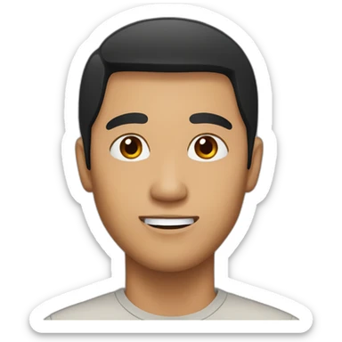 Filipino man with black hair and brown eyes sticker
