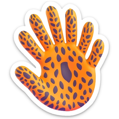 aesthetic leopard paw pointing up with beautiful leopard coloring sticker