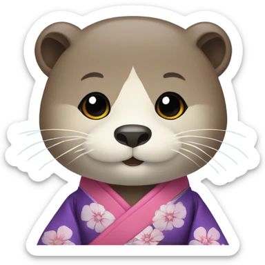 a otter face wearing traditional korean hanbok sticker