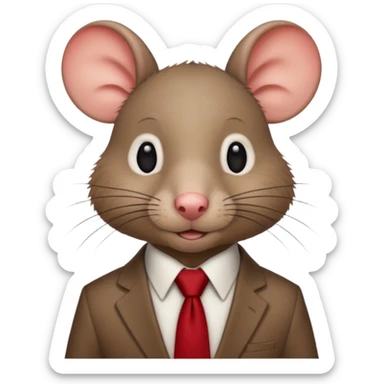 rat wearing  red tie sticker