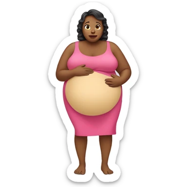Obese woman pregnant sticker