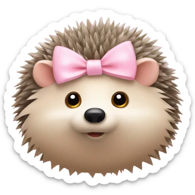 Hedgehog with a light pink bow  sticker