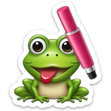 Frog  with lipstick and mole left near to the lips sticker