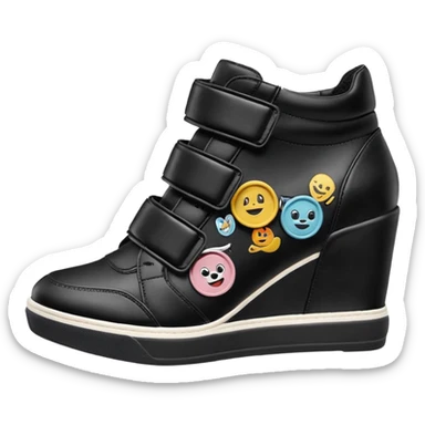 steve madden wedge sneakers hook and loop strap sticker