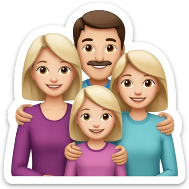 Familia : esposo , esposa , hija mayor , hija menor. sticker
