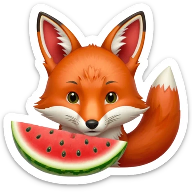 fox eating watermelon sticker