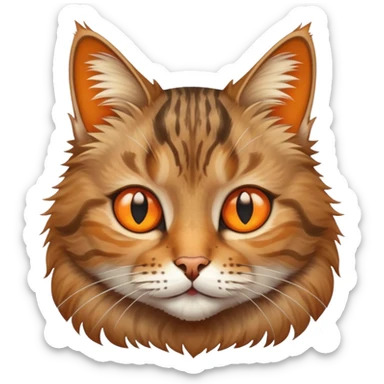 a tabby cat with one orange spot on her head sticker