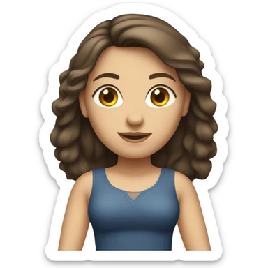 Brunette Caucasian curvy woman mini skirt summer sticker