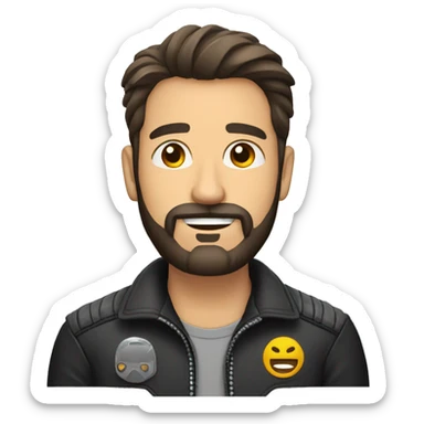 Hombre con barba en moto sticker