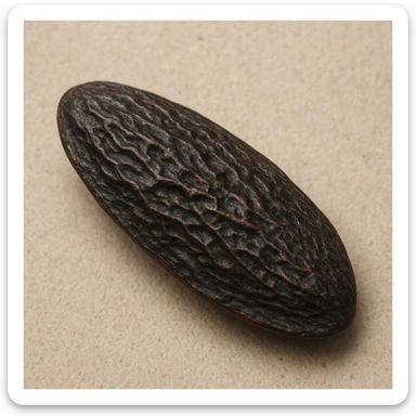 realistic illustration of a tonka bean sticker