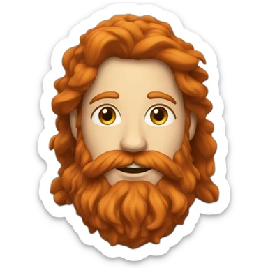 Full bodied Red headed hiker with long beard sticker