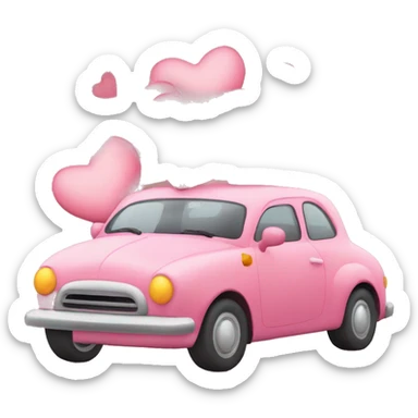 Car de cerdito con corazones sticker
