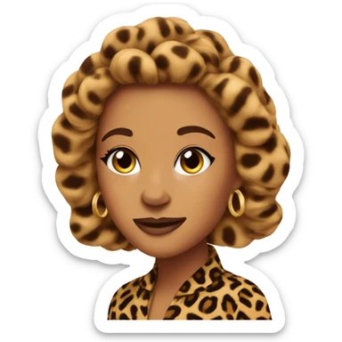 Glamour podcast name leopard print sticker