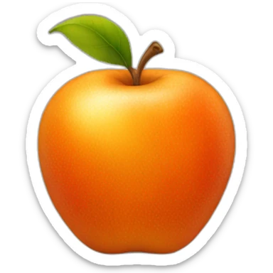 orange color apple sticker