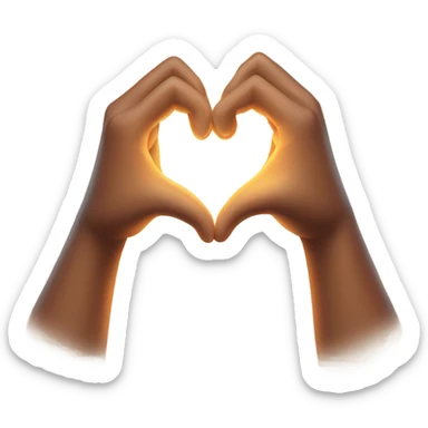 Two hands forming a heart or a warm, glowing heart wrapped in soft arms. sticker