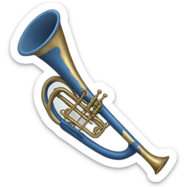 Blue hunting horn sticker