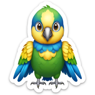Flying parrot with a frontal view sticker