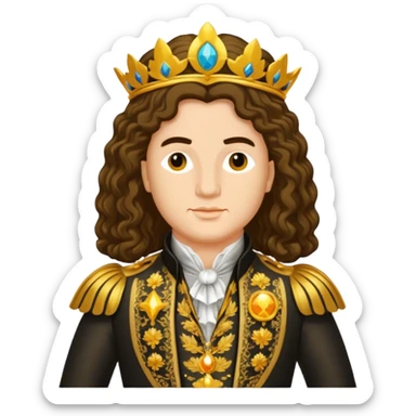 golden sun head Louis XIV sticker