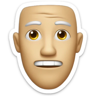 dumb man face sticker