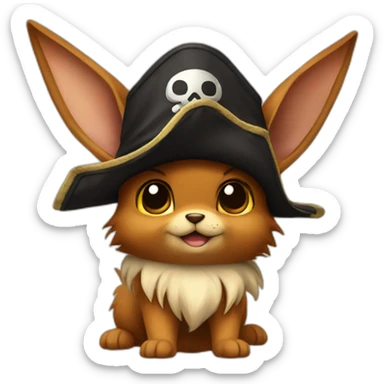 eevee with a pirate hat sticker