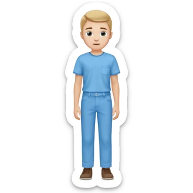 Sky blue pant and shirt boy sticker