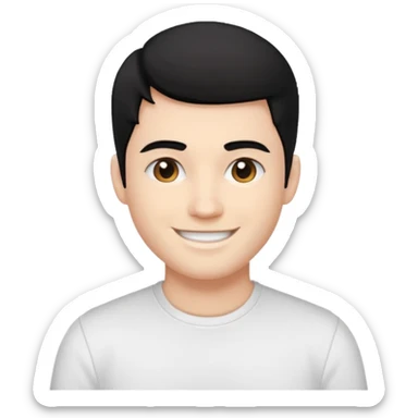 Tyler Jacob White Shirt Black Hair sticker