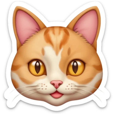 a smirking cat with heart eyes sticker