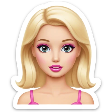 blonde makeup artist barbie model sticker