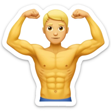 Yellow Man flexing skinny long arms  sticker