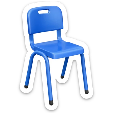 blue school plastic chair sticker
