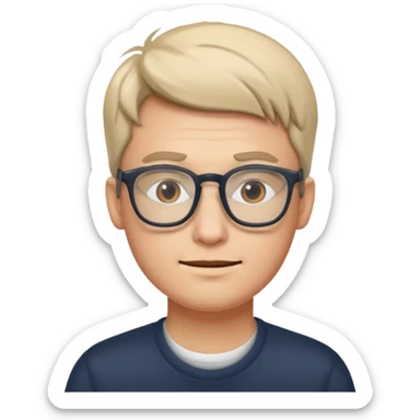 chill guy wearing glasses sticker