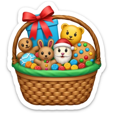 Christmas gift basket sticker