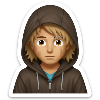 Moreno greñudo con capucha cuba la cara sticker