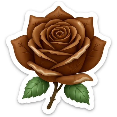Make the ice rose brown in the style of emoji, keeping the emoji style look, with no background. sticker