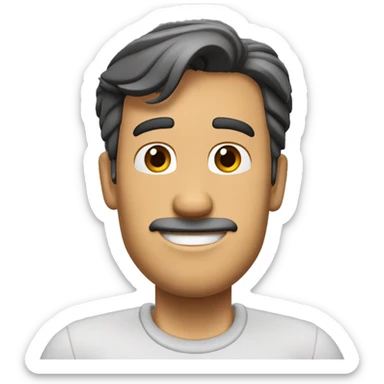 Hombre moreno, alto, delgado, sin cabello, de profesion ingeniero automotriz, de pixar 3D sticker