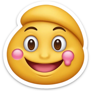 Emoji coqueto con una leve sonrisa y un dedo en la boca sticker