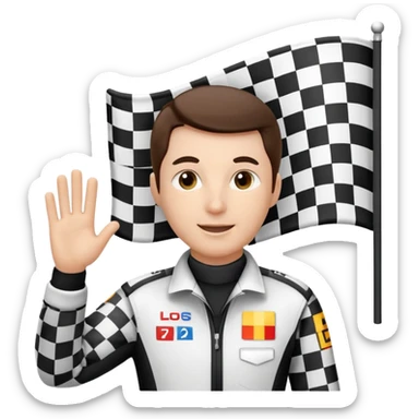 SONO UN DIRETTORE DI GARA AUTO E SBANDIERO CON LA BANDIERA A SCACCHI PUOI GENERARE MENTRE SBANDIERO AUTO sticker